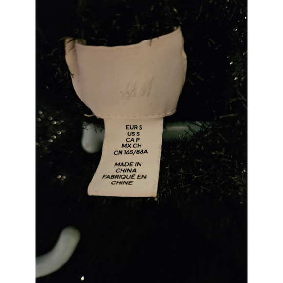 Women's H&M Black Sparkly Oversized Sweater Size S - Picture 3 of 10